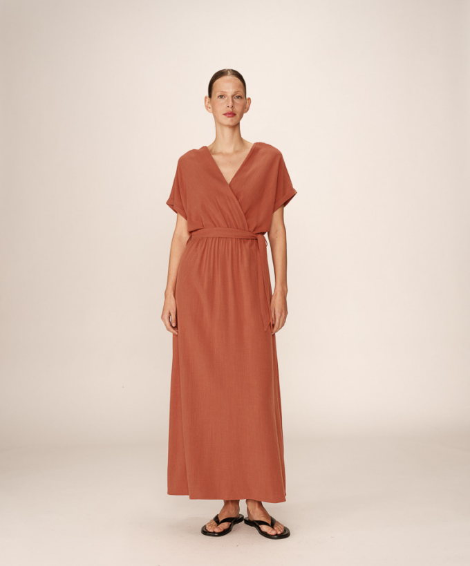 Vestido largo terracota Pollen- Grace & Mila - Imagen 2